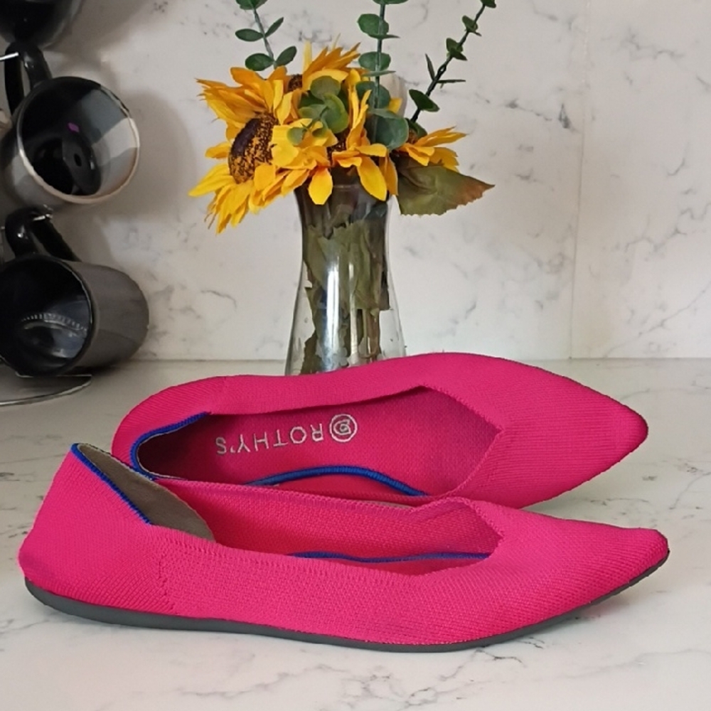 Rothy's Women's Pink Pointed Toe Flats